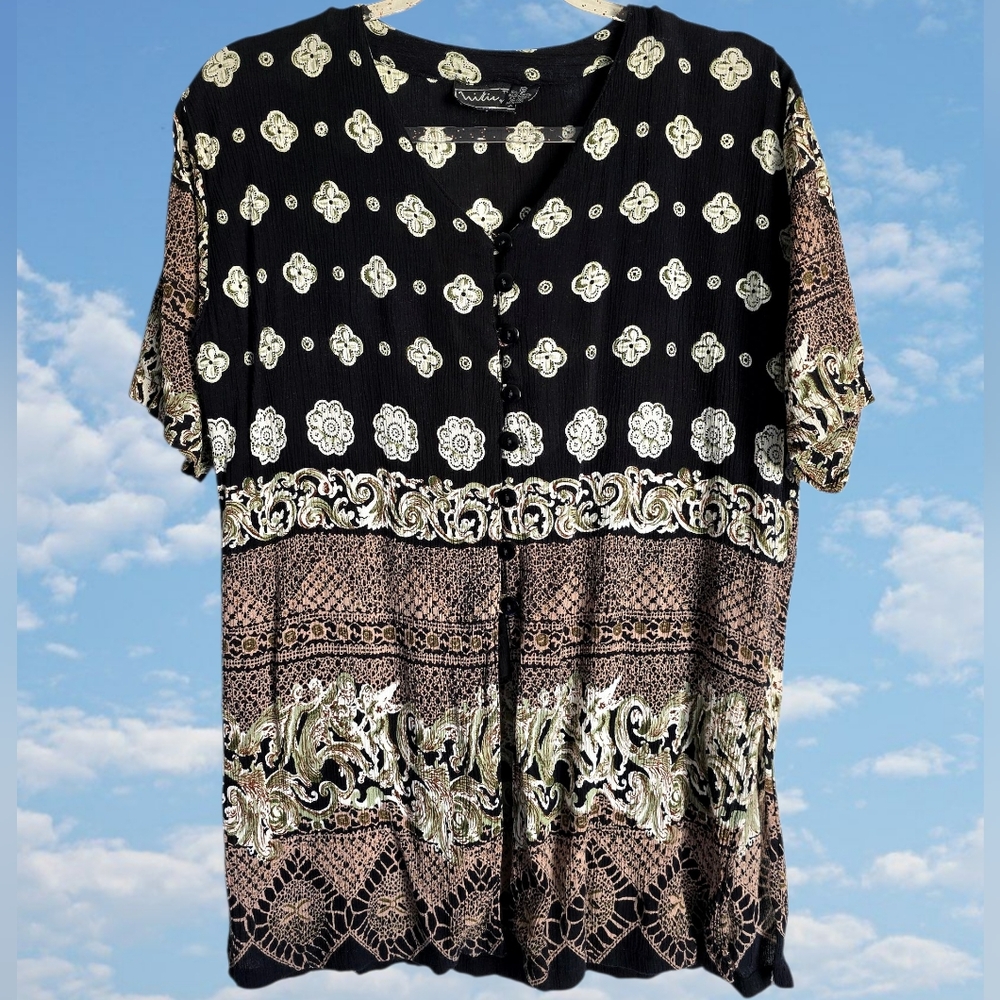 Vintage 90's Abstract Floral Top
